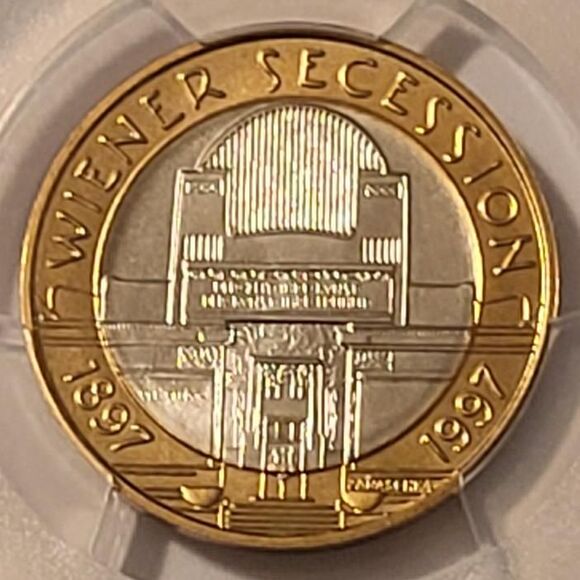 Austria 1997 50 Schilling Wiener Secession 100th Anniversary MS69 PCGS - Picture 3 of 4